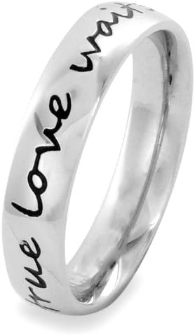 True Love Waits Stainless Steel Ring (4.5 mm) - Sizes 4-10