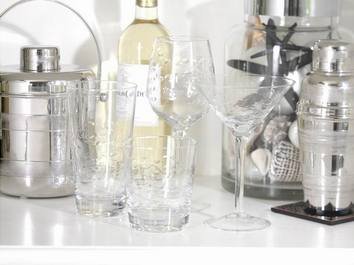 Coral Beach Fish Cut Design Martini Glass - Set of 4