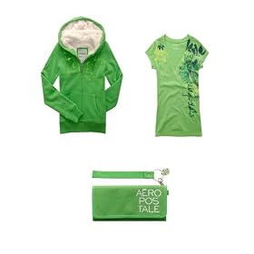Buy Brand New Aeropostale Blade (Green) 1987 Zip-Front Sherpa Hoodie; Blade V-Neck Floral Graphic... by Aeropostale