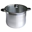 Alpha Heavy Gage 24 Qt Stainless Steel Stock Pot with Glass Lid By Savezoneusa /Alpha
