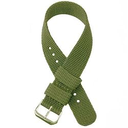 Nylon Watch Band Strap Military Olive Color 16mm