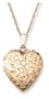 14k Yellow Gold Filled Engraved Flowers Heart Locket, 18"