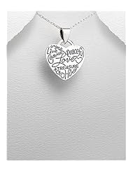 Heart Pendant Necklace In 92.5 Sterling Silver