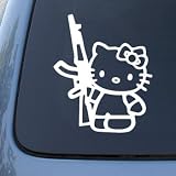 Hello Kitty AK47 - Revolution - Car, Truck, Notebook, Vinyl Decal Sticker #2306 | Vinyl Color: White