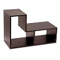 Espresso Stackable L Shaped Storage Shelf
