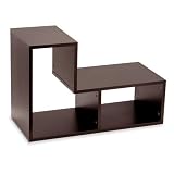 Espresso Stackable L Shaped Storage Shelf