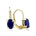 1 1/4ct Leverback Oval Sapphire Earrings in 14k title=