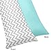 Sweet Jojo Designs Turquoise and Gray Zig Zag Full Length Double Zippered Body Pillow Case Cover
