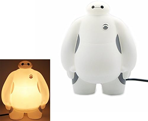 Aberobay Big Hero Baymax Dimmable Adjustable Brightness Bedroom Bedside Lamp Creative Gifts Cartoon Warm Yellow Baymax Nursery Table Light Bedroom Nightlight Sleep Aid Light Mood Light-Small size