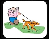 Decorated Mouse Pad with man, body, reading, individuals, individual, wildlife, humans, person, dog, hunting, human, persons, book, leash, people, hunter