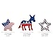 Big Dot of Happiness Election Democrat Paper Straw Decor - Democratic Political Election Party Striped Decorative Straws - Set of 24