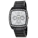XOXO Womens XO116 Rhinestone Accent Black Enam