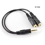 CablesOnline 3.5mm TRRS Male to Dual TRRS Female Stereo 4-Pole Splitter Cable (IP-Y02)