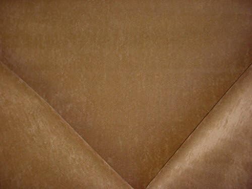 Microfibres Montego in Mocha - Lined Faux Velvet Velour Designer Upholstery Drapery Fabric - By the Yard