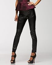 Stretch Leatherette Zip Legging