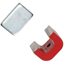 Red Cast Alnico 5 Bridge Magnet With Keeper, 1.18" Wide, 0.78" High, 0.78" Thick, 0.20" Hole On Top (Pack of 1)