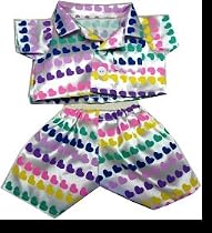 Rainbow Hearts Pajamas fits most Webkinz, Shining Star and 8" - 10" Make Your Own Stuffed Animals