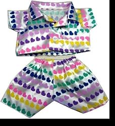 Rainbow Hearts Pajamas fits most Webkinz, Shining Star and 8" - 10" Make Your Own Stuffed Animals