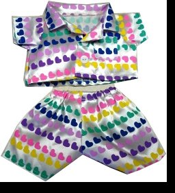 Rainbow Hearts Pajamas fits most Webkinz, Shining Star and 8" - 10" Make Your Own Stuffed Animals