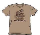 Rhesus Loves You - Adult Khaki S/S T-Shirt For Men