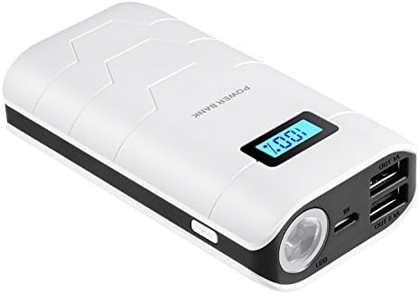 [DigitBay] High Capacity Space Capsule Real 10000mAh Power Bank Made of 26650 Dual USB Ports Quick Charging Portable External Battery Charger with LCD Display and LED Light [Black]