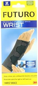 FUTURO Reversible Splint Wrist Brace, Black, Medium