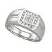 Jewelry : 14K White Gold 3/4 ct. Round and Princess Cut Diamond Men's Ring
