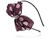 Hand made Chocolate Brown Polka Dots Fabric Bow Beads Metal Headband Hair Piece