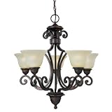Maxim Lighting 11244SAOI 5 Light Symphony Chandelier, Oil Rubbed