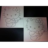 1 Pair of Hello Kitty Devil Style Racing Car Decal Sticker (New) Gold Size 5.6x5.3 by click2go
