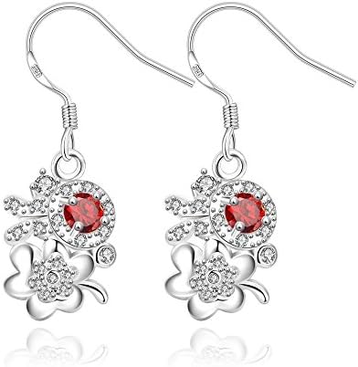 Dezero 925 silver plated Romantic beautiful flowers earrings