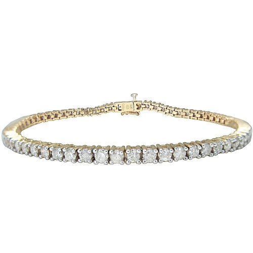 10k White or Yellow Gold Diamond 4-Prong Tennis Bracelet (5 cttw, I-J Color, I1-I2 Clarity)