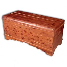 Chest, Waterfall, Cedar w carving-Wheat