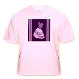 Plum purple flowered top dress on eggplant purple backround with damask ribbons - Light Pink Infant Lap-Shoulder Tee (18M)