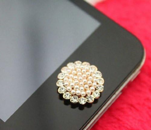 eBADA Brilliant Pearl Flower Iphone Crystal Home Return Keys Buttons Sticker For iPhone 4S iPhone 5 iPod Touch iPad Repair Fix Replace Replacement