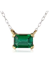 18k Yellow Gold Plated Sterling Silver Two-Tone January Birthstone Necklace, 18"