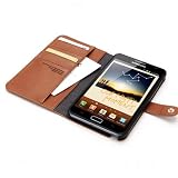 SPIGEN SGP GT-N7000 / AT&T Samsung Galaxy Note 4G LTE Leather Case Valentinus [Middle Brown], Diary Wallet Type