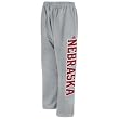 Adidas Nebraska Cornhuskers Grey Vertical Open Bottom Sweatpants