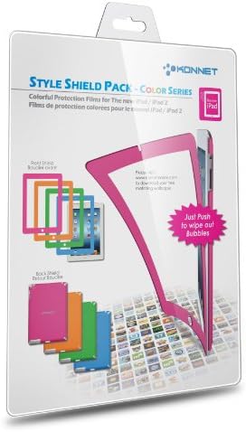 KONNET Style Shield Pack - Color Series Screen Protection Film for iPad 4/iPad 2 - Pink (KN-5129)