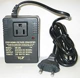 220V Travel Converter - 200 Watts Deluxe Step Down Voltage Converter Adapter for Laptops and Light Portable Electronics.