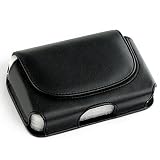 Leather Pouch Case for GPS 4.3 Inch - Garmin, TomTom, Mio / Black + Free Antenna Booster Sticker