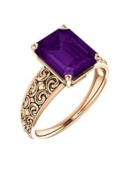 14K Rose Gold 10.00x8.00mm Emerald Cut Chatham Created Alexandrite Ring -- LIFETIME WARRANTY