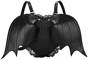Women Lace Devil Bat Black Angel Backpack Rucksack Travel School Bag Knapsack