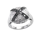 41gQCjp1r6L. SL160  Sterling Silver 1/3 cttw Black Diamond X Ring, Size 7