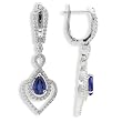 Pear-Cut Sapphire & Round-Cut Diamond Earrings in 18Kt Gold (GH/SI)