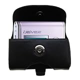 Horizontal Black Leather Case for the iRiver iFP-595T / iFP 595T with both a belt clip and loop option - a Gomadic design