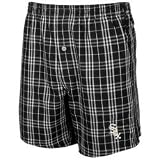 Chicago White Sox Black Plaid Event Boxer Shorts
