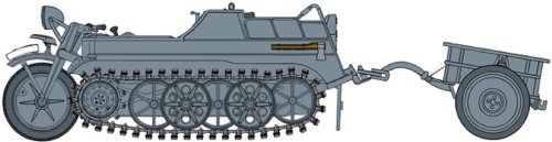 Dragon Models Sd.Kfz.2 Kettenkrad Early Production with Infanteriekarren (Infantry Cart) (1/35 Scale)