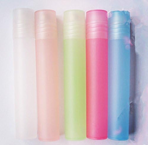 Sweet Spring Water Plastic Roll-on Bottles With Stainless Steel Ball for Aromatherapy,Essential Oil,Perfume,Lip Gloss,Travel Size,Set of 10 (5 ml)