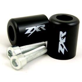 Kawasaki Ninja ZX6 ZX7 ZX9 ZX11 Black "ZXR" Bar Ends